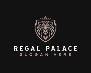 Regal Lion Shield logo design