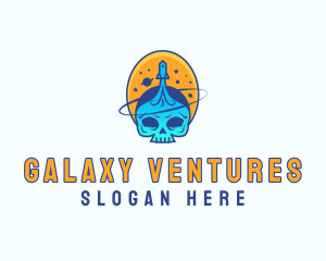 Space Galaxy Skull logo design