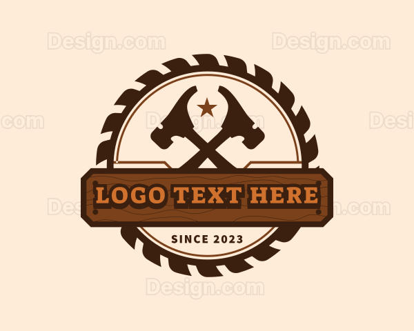 Hammer Saw Woodwork Logo