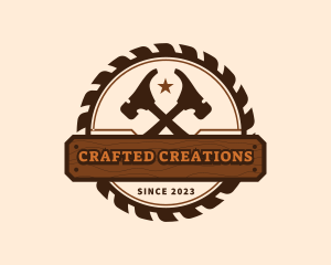 Hammer Saw Woodwork logo design