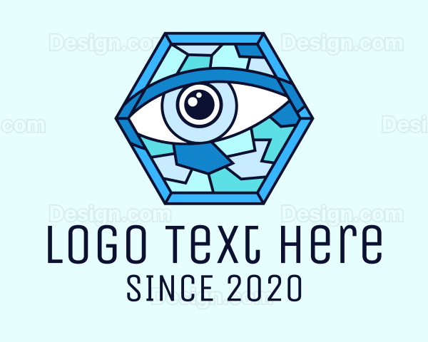 Blue Stained Glass Eye Logo