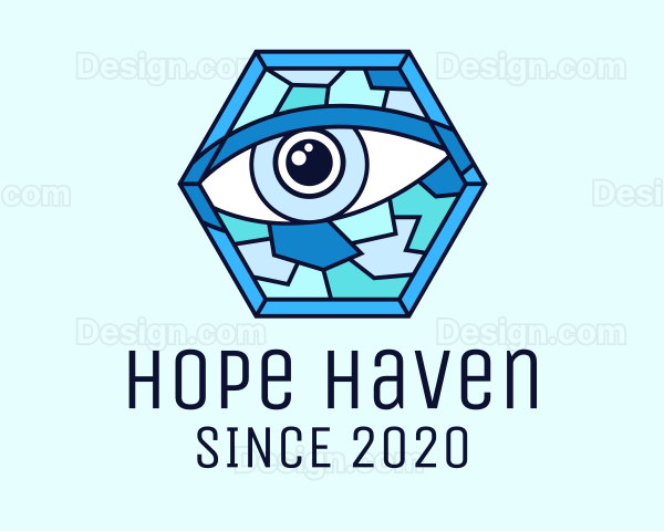 Blue Stained Glass Eye Logo