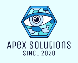 Blue Stained Glass Eye logo design