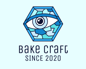 Blue Stained Glass Eye logo design