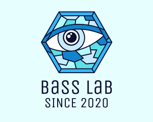 Blue Stained Glass Eye logo design