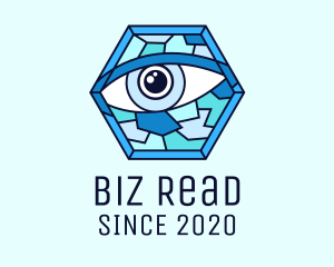 Blue Stained Glass Eye logo design