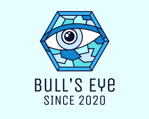 Blue Stained Glass Eye logo design