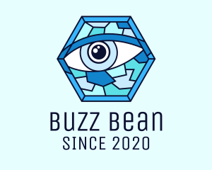 Blue Stained Glass Eye logo design