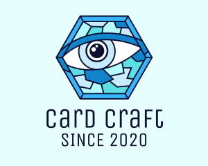 Blue Stained Glass Eye logo design