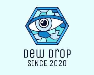 Blue Stained Glass Eye logo design