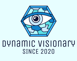 Blue Stained Glass Eye logo design