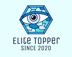 Blue Stained Glass Eye logo design