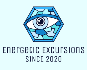 Blue Stained Glass Eye logo design