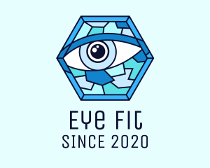 Blue Stained Glass Eye logo design