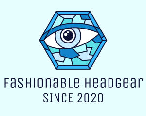 Blue Stained Glass Eye logo design