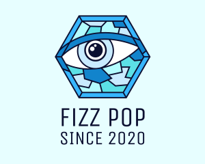 Blue Stained Glass Eye logo design