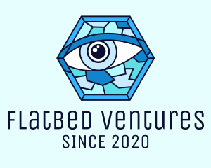 Blue Stained Glass Eye logo design