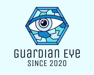 Blue Stained Glass Eye logo design