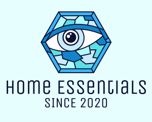 Blue Stained Glass Eye logo design