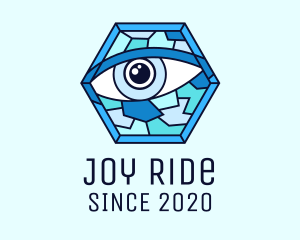 Blue Stained Glass Eye logo design