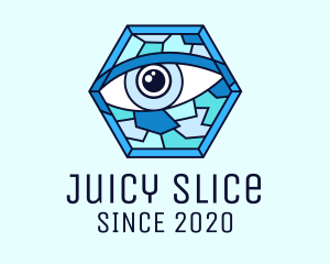 Blue Stained Glass Eye logo design