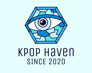 Blue Stained Glass Eye logo design