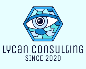 Blue Stained Glass Eye logo design