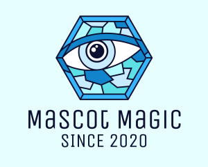 Blue Stained Glass Eye logo design