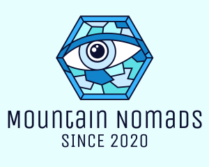 Blue Stained Glass Eye logo design