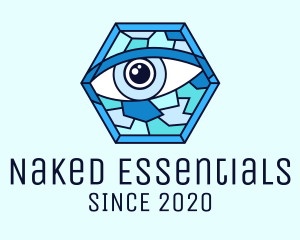 Blue Stained Glass Eye logo design