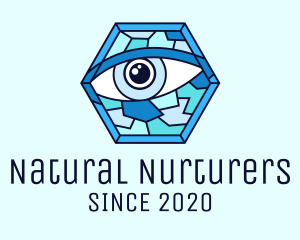 Blue Stained Glass Eye logo design