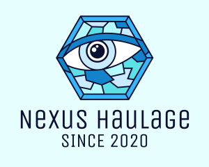 Blue Stained Glass Eye logo design