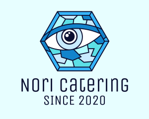 Blue Stained Glass Eye logo design