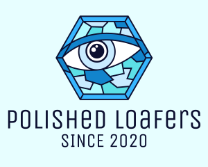 Blue Stained Glass Eye logo design