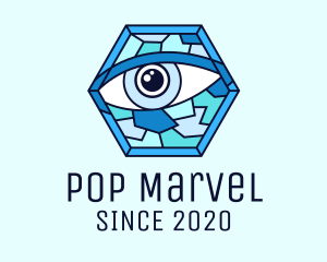 Blue Stained Glass Eye logo design