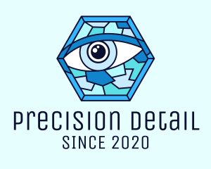 Blue Stained Glass Eye logo design