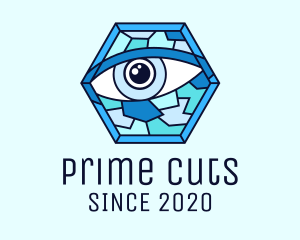 Blue Stained Glass Eye logo design