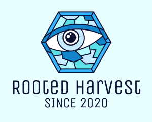 Blue Stained Glass Eye logo design