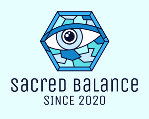 Blue Stained Glass Eye logo design