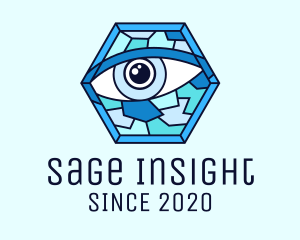 Blue Stained Glass Eye logo design