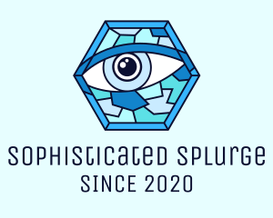 Blue Stained Glass Eye logo design