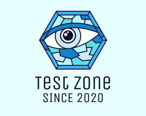 Blue Stained Glass Eye logo design