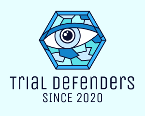 Blue Stained Glass Eye logo design