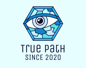 Blue Stained Glass Eye logo design