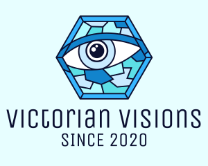 Blue Stained Glass Eye logo design