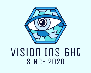 Blue Stained Glass Eye logo design