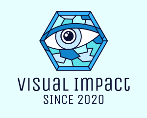 Blue Stained Glass Eye logo design