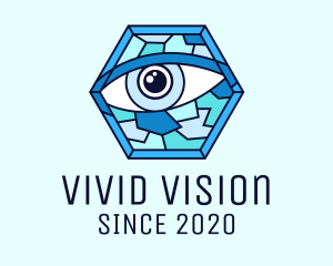 Blue Stained Glass Eye logo design