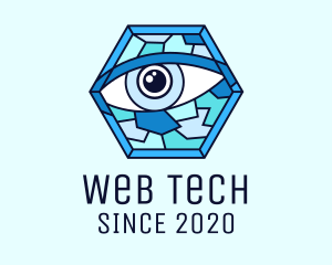 Blue Stained Glass Eye logo design