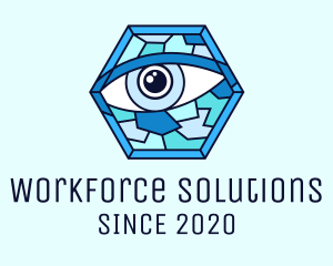 Blue Stained Glass Eye logo design